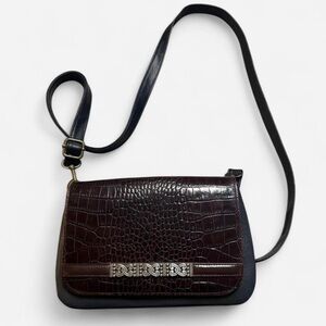 Elegant Crocodile Pattern Brown  Brighton Shoulder Bag